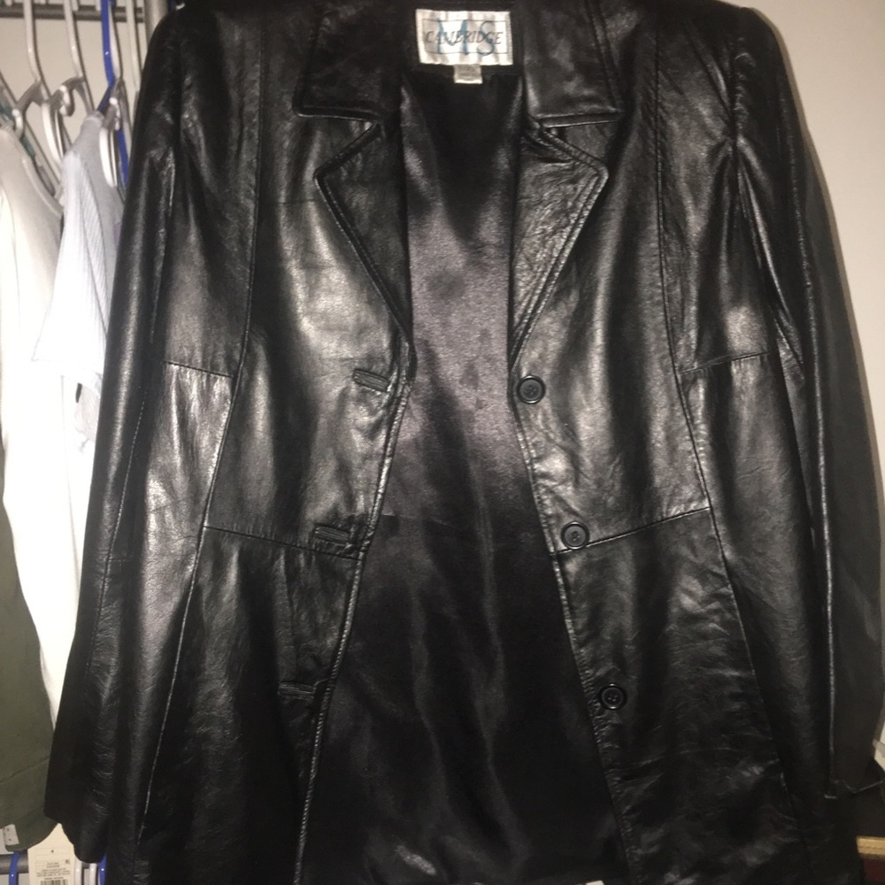 Leather trench coat